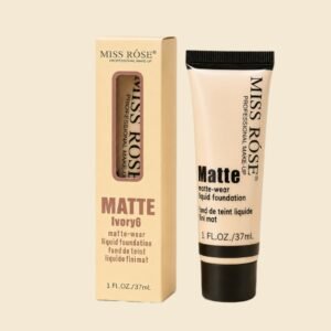 MISS ROSE Matte-Wear Liquid Foundation – Ivory 6 (37ml)