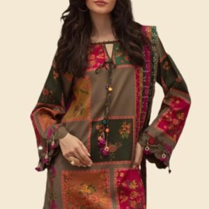 Multicolor Patchwork Floral Printed Lawn Shirt