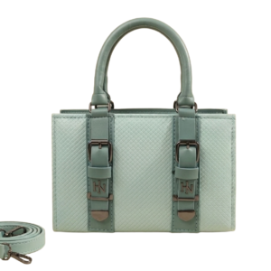 Elegant Mint Green Structured Handbag with Crossbody Strap