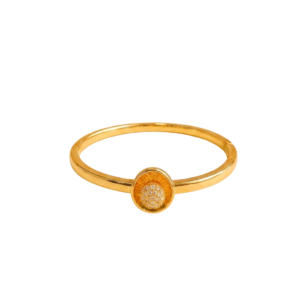 Gold Plated Oval Medallion Bangle Bracelet